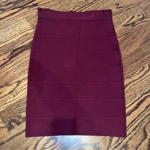 Burgundy/Maroon Bandage Pencil Skirt